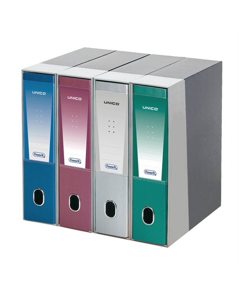 Registratore Unico c/custodia verde metal dorso 8cm f.to protocollo Favorit