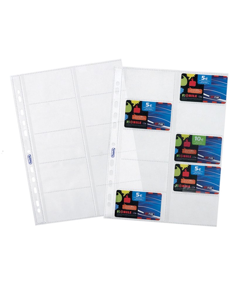 10 BUSTE FORATE PORTA CARDS 21,5X29,7CM FAVORIT