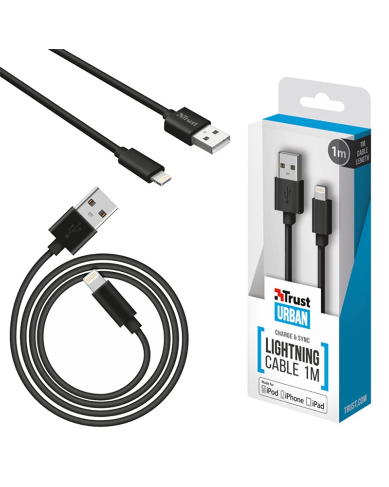 Cavo lightning-USB (1mt) nero TRUST
