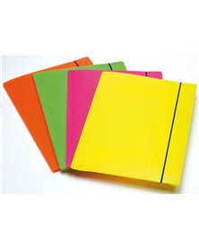 CARTELLINA 3L CON ELASTICO COLORI FLUO SHOCKING FILE