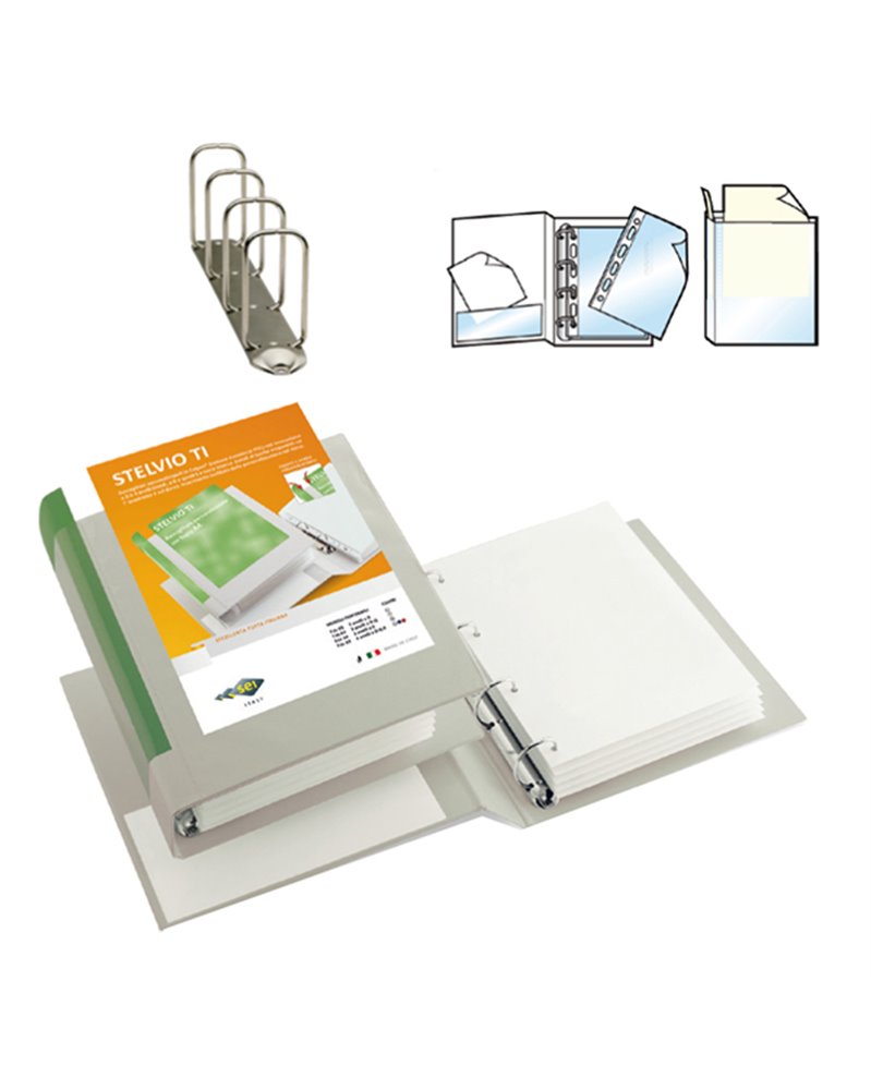 Raccoglitore STELVIO TI 65 A4 4Q 22x30cm bianco personalizzabile SEI ROTA