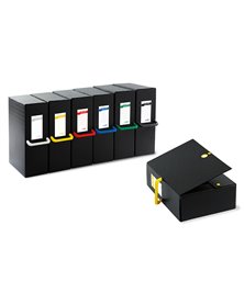 Scatola archivio Big Next 120 nero/giallo 25x35cm dorso 12cm