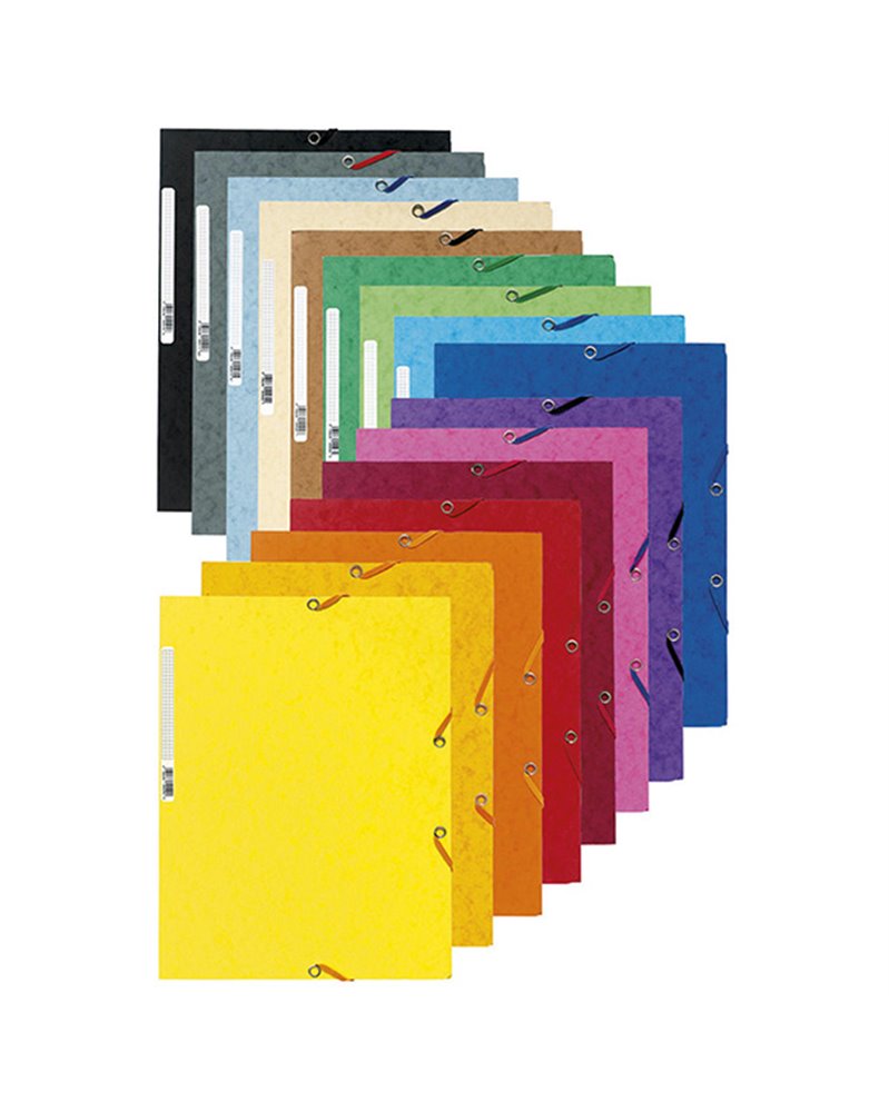 CARTELLA CON ELASTICO 24x32CM VERDE CARTONCINO LUSTRE' 425gr