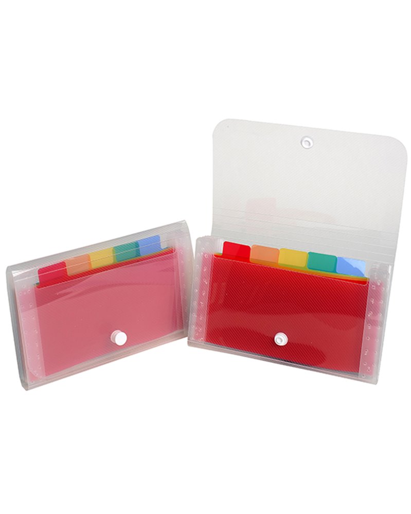 CLASSIFICATORE A 6 TASCHE 11x18cm IN PPL CRYSTAL