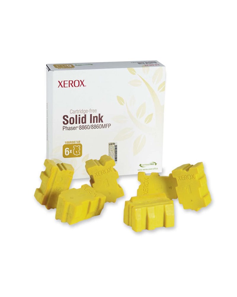 6 STICK GENUINE SOLID INK GIALLO XEROX PHASER 8860