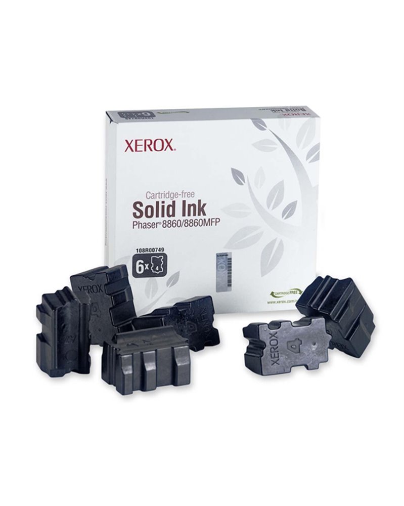 6 STICK GENUINE SOLID INK NERO XEROX PHASER 8860