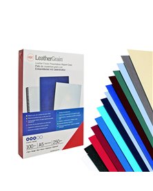 100 COPERTINE LEATHERGRAIN 250GR A4 BLU SCURO GOFFRATO