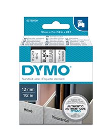 NASTRO DYMO TIPO D1 (12MMX7M) NERO/TRASPARENTE 450100