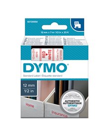 NASTRO DYMO TIPO D1 (12MMX7M) ROSSO/BIANCO 450150