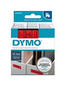 NASTRO DYMO TIPO D1 (12MMX7M) NERO/ROSSO 450170