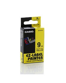 NASTRO CASIO 9MM X 8MT NERO SU GIALLO