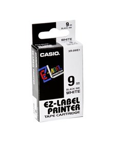 NASTRO CASIO 9MM X 8MT NERO SU BIANCO