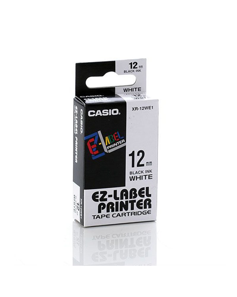 NASTRO CASIO 12MM X 8MT NERO SU BIANCO