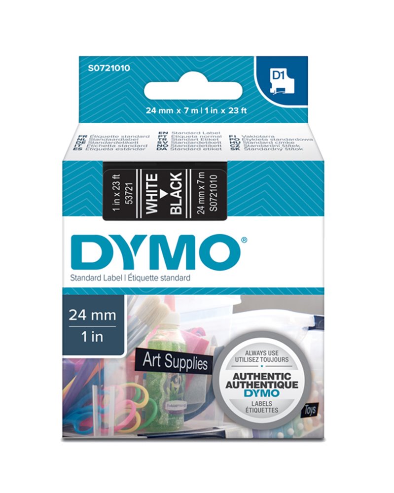 NASTRO DYMO TIPO D1 (24MMX7MT) BIANCO/NERO 537210