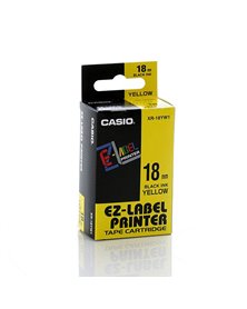 NASTRO CASIO 18MM X 8MT NERO SU GIALLO