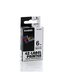 NASTRO CASIO 6MM X 8MT NERO SU BIANCO