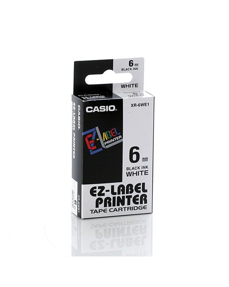 NASTRO CASIO 6MM X 8MT NERO SU BIANCO