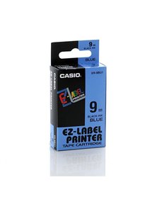 NASTRO CASIO 9MM X 8MT NERO SU BLU