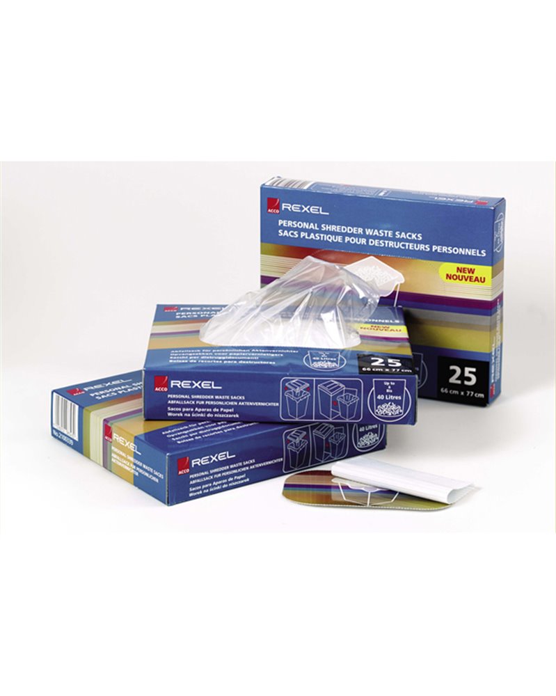 100 sacchetti in PP per distruggidocumenti 115lt Rexel 100 sacchetti in PP per distruggidocumenti 115lt Rexel