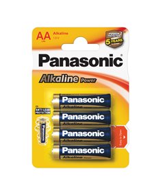 BLISTER 4 PILE STILO ALKALINE AA 1,5V PANASONIC