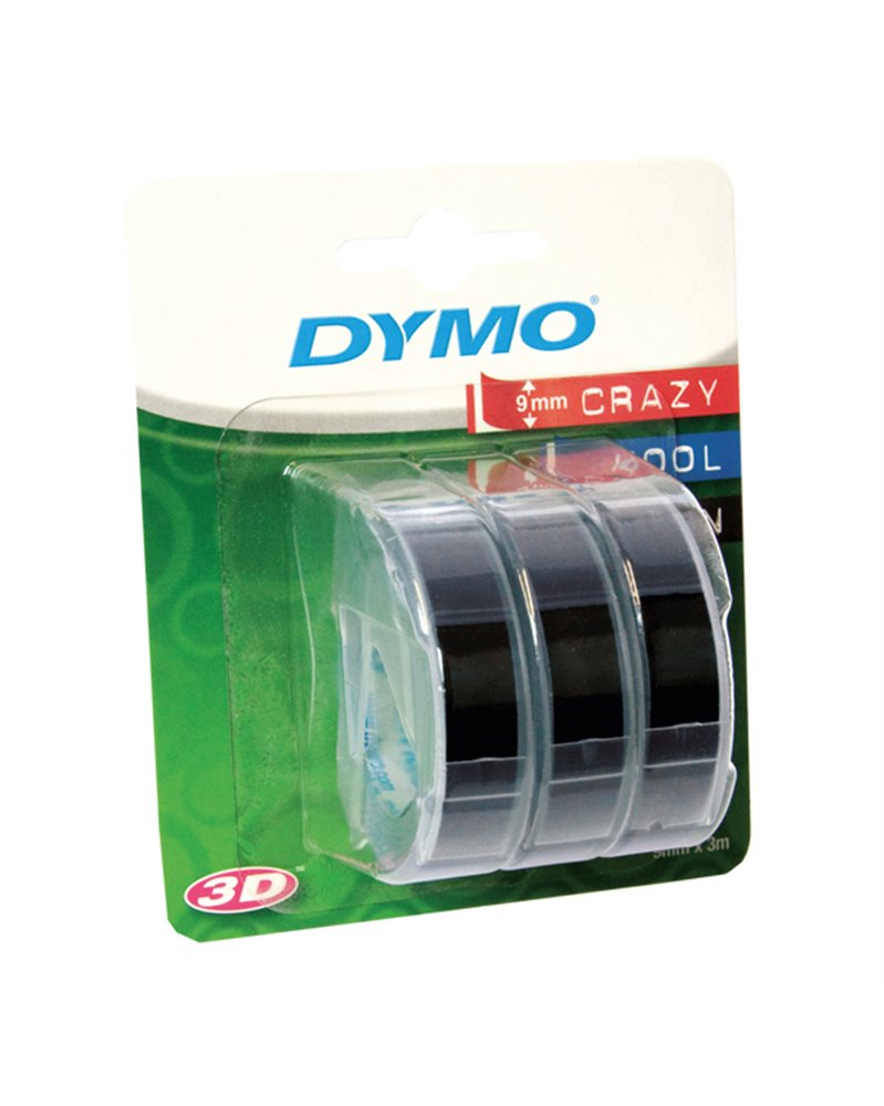 BLISTER 3 NASTRI A RILIEVO 9MMX3M NERO DYMO