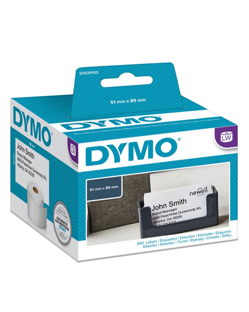 ROTOLO 300 ETICHETTE NON ADESIVE PER BADGE 51x89MM X DYMO LW