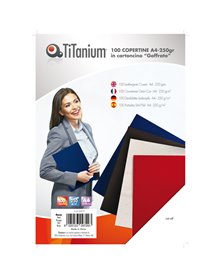 100 COPERTINE A4 CARTONCINO GOFFRATO 250g ROSSO TiTanium