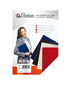 100 COPERTINE A4 CARTONCINO GOFFRATO 250g NERO TiTanium