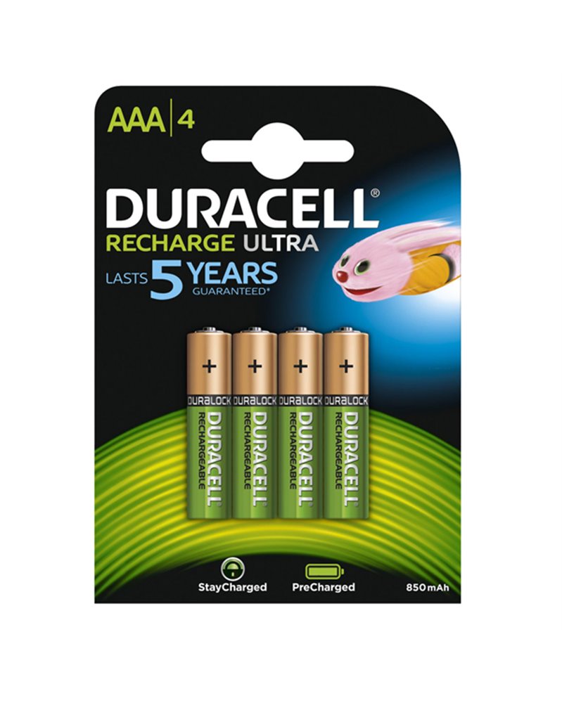 Blister 4 pile ricaricabili B4 - MiniStilo 800mAh Duracell Duralock precaricata