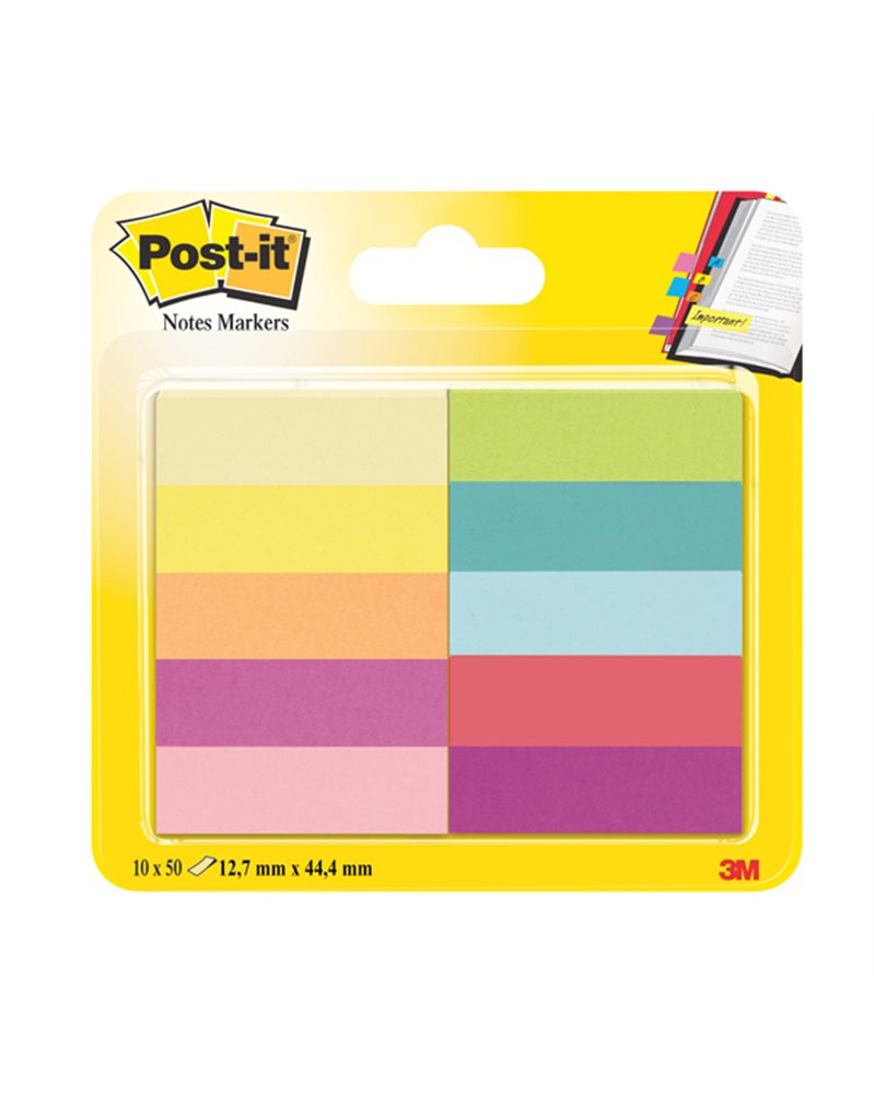 SEGNAPAGINA Post-itÂ® 670-10AB-EU 500FG in 10COLORI INDEX 12,7x44mm in CARTA