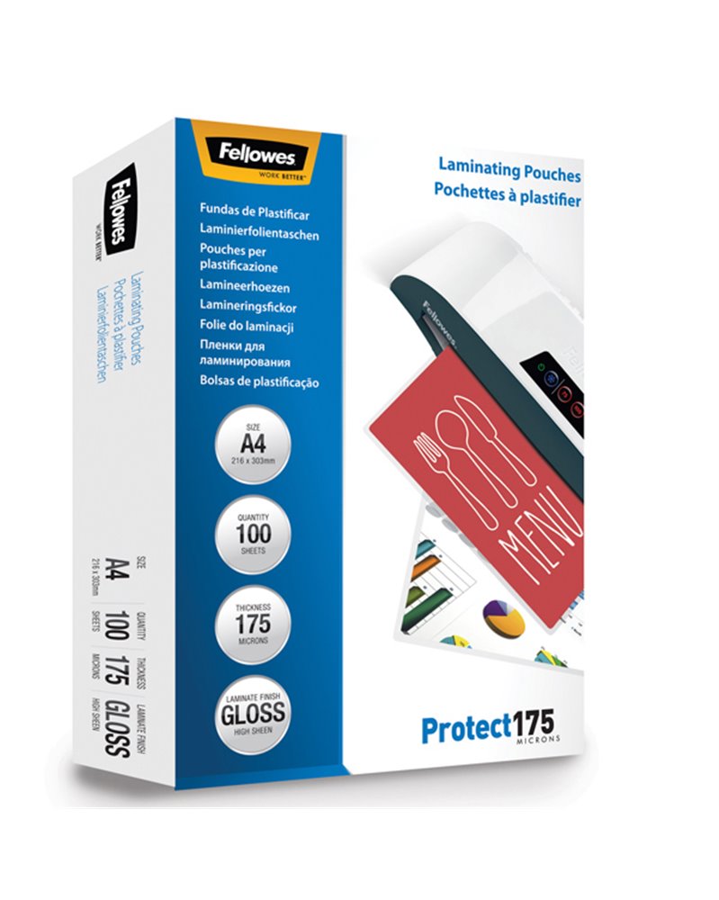 Scatola 100 pouches PROTECT175 175mic A3 Fellowes