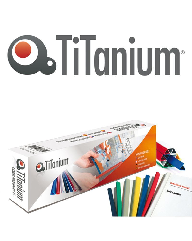 25 Dorsi rilegafogli 8MM Blu TiTanium