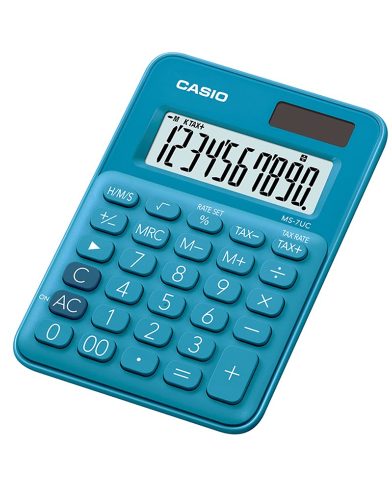 Calcolatrice da tavolo MS-7UC blu big display 10 cifre CASIO Calcolatrice da tavolo MS-7UC blu big display 10 cifre CASIO