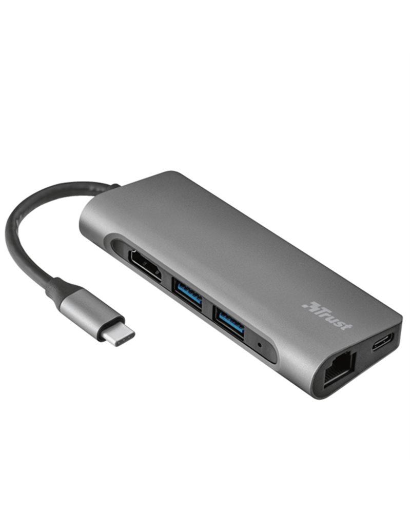 Adattatore e multiporta da USB tipo C a USB 3.7in1 alluminio TRUST