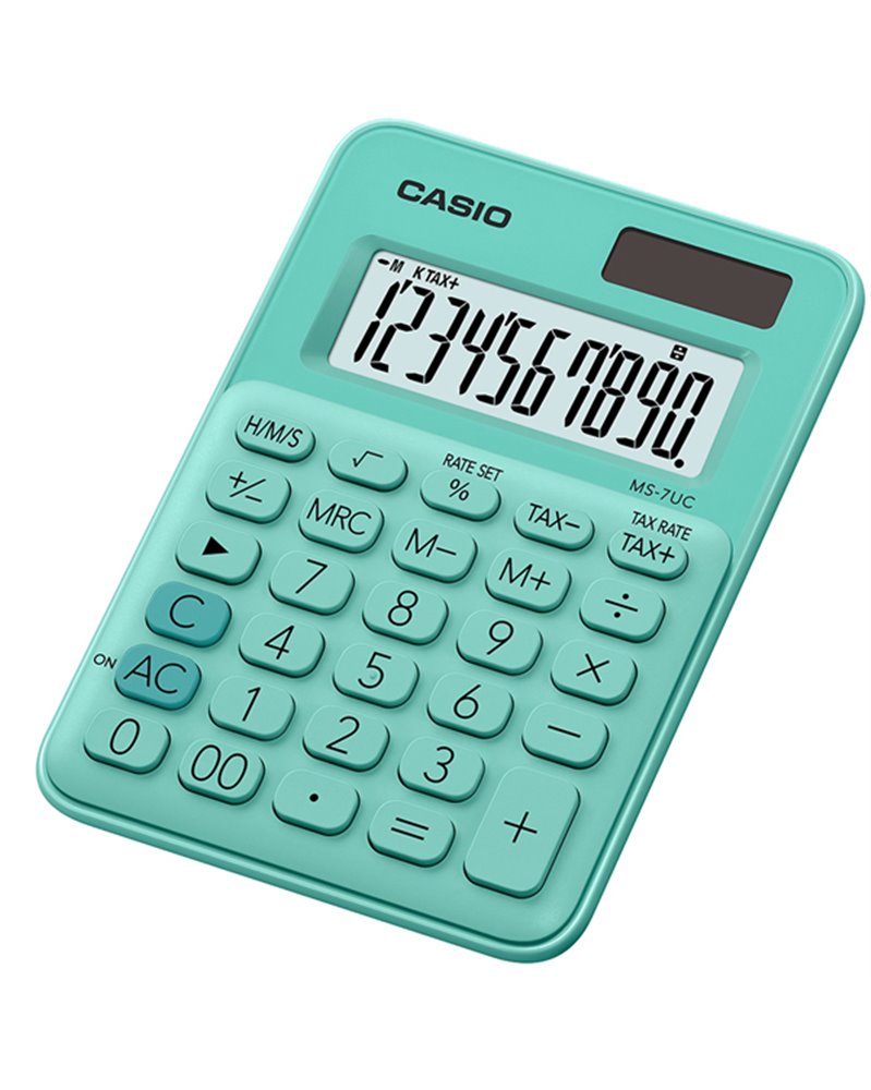 Calcolatrice da tavolo MS-7UC verde big display 10 cifre CASIO Calcolatrice da tavolo MS-7UC verde big display 10 cifre CASIO