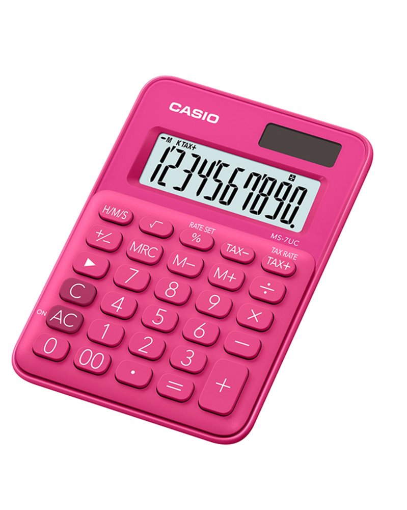 Calcolatrice da tavolo MS-7UC fucsia big display 10 cifre CASIO Calcolatrice da tavolo MS-7UC fucsia big display 10 cifre CASIO