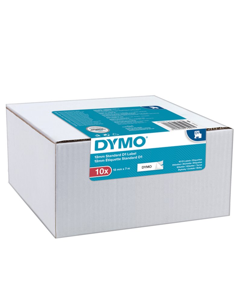 Value Pack 10 Nastri Dymo Tipo D1 (12mmX7mt) nero/bianco S0720530