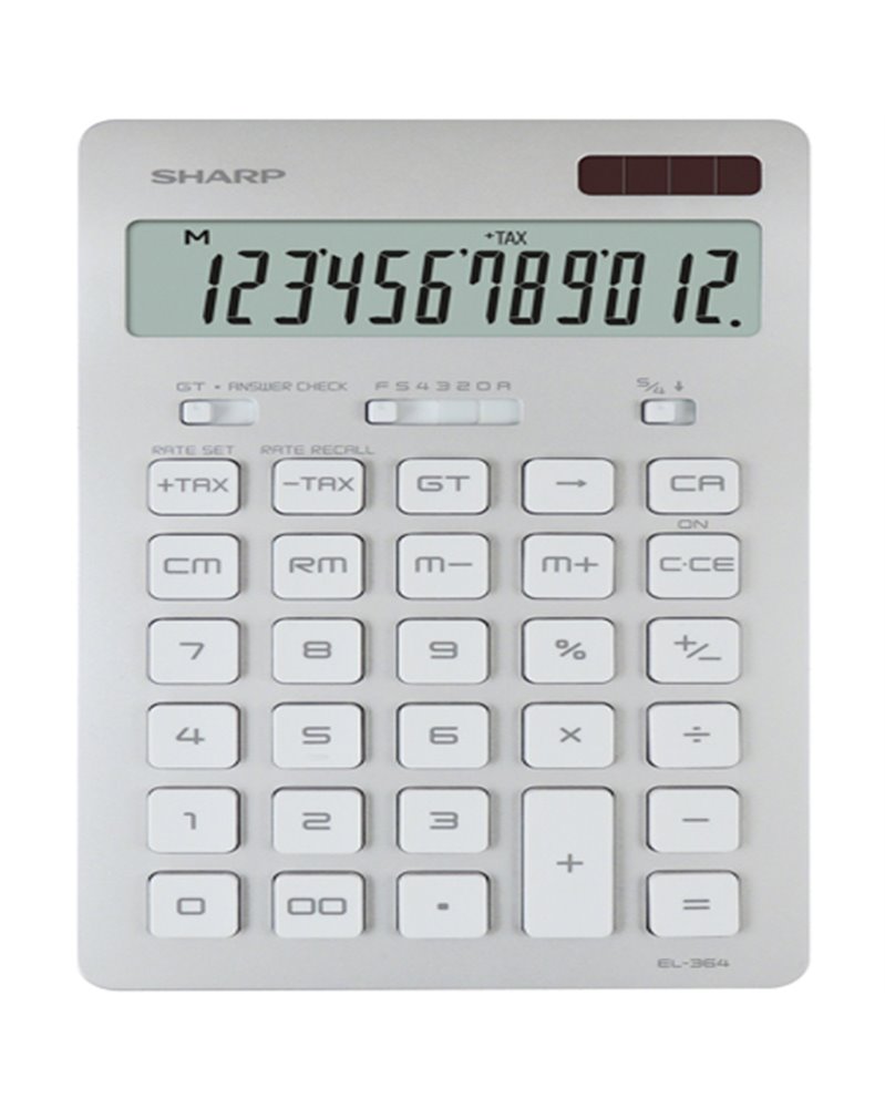 Calcolatrice da tavolo EL 364, 12 cifre, argento