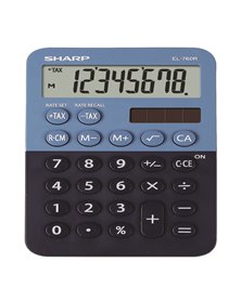 Calcolatrice tascabile EL 760R, 8 cifre, 2 colori design, azzurro - blu