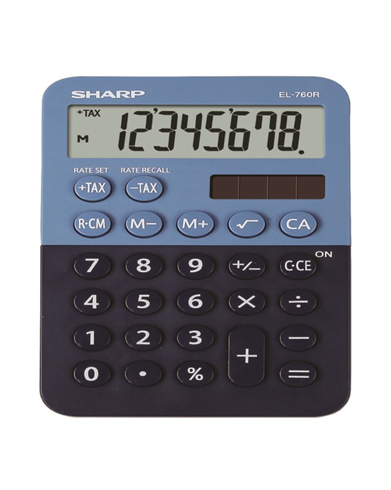 Calcolatrice tascabile EL 760R, 8 cifre, 2 colori design, azzurro - blu