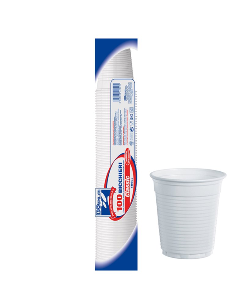 100 BICCHIERI 166CC BIANCO MONOUSO DOPLA