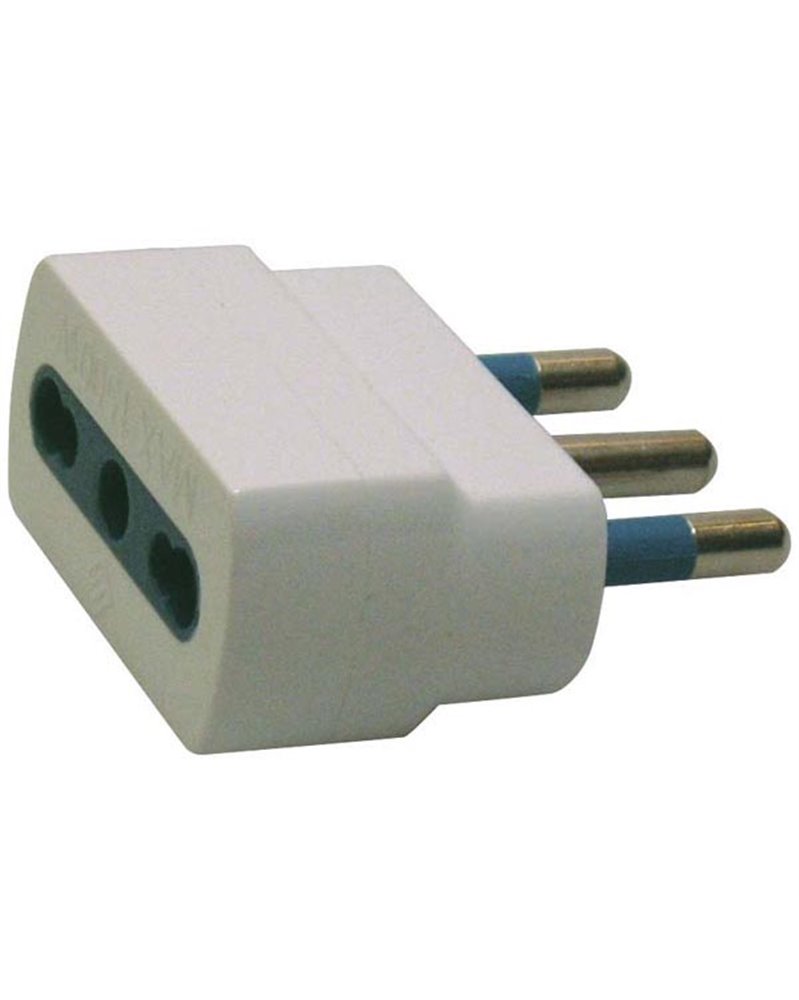 ADATTATORE SEMPLICE CON SPINA 2P+T 16A - PRESA BIPASSO 10/16A