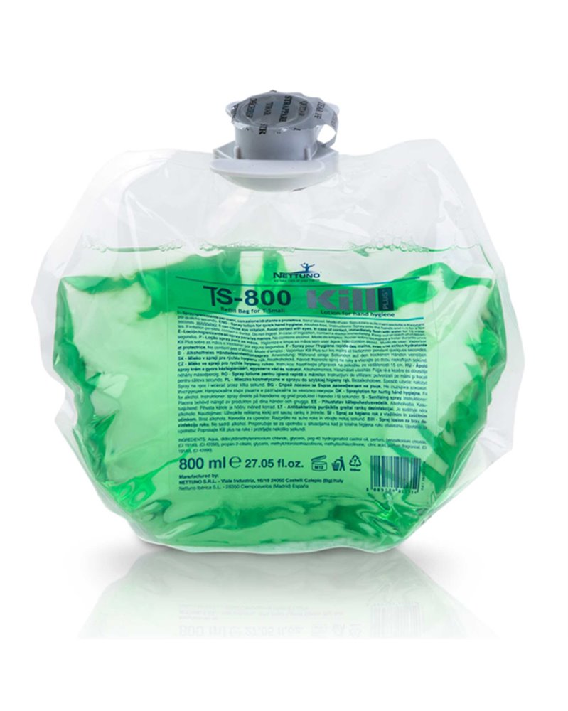 RICARICA IGIENIZZANTE Kill Plus T-S 800ml - sanitizzante spray senza risciacquo RICARICA IGIENIZZANTE Kill Plus T-S 800ml - sanitizzante spray senza risciacquo