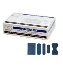 Scatola 100 CEROTTI Assort. in 5 misure BLU DETECTABLE