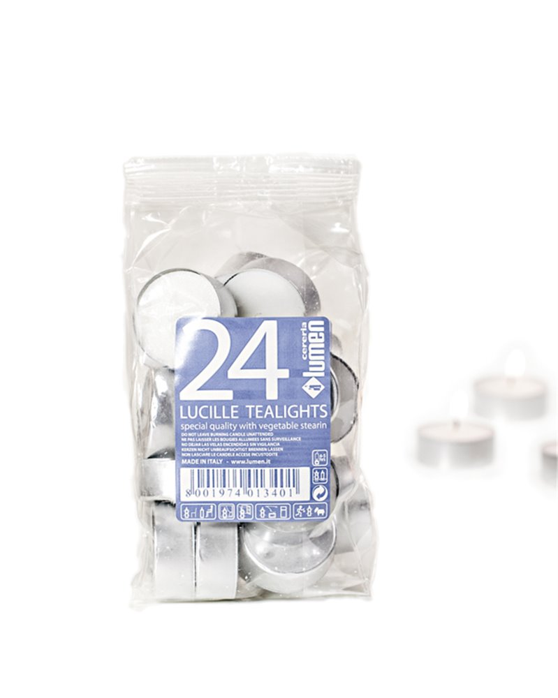Sacchetto da 24 CANDELE TEALIGHT BIANCO