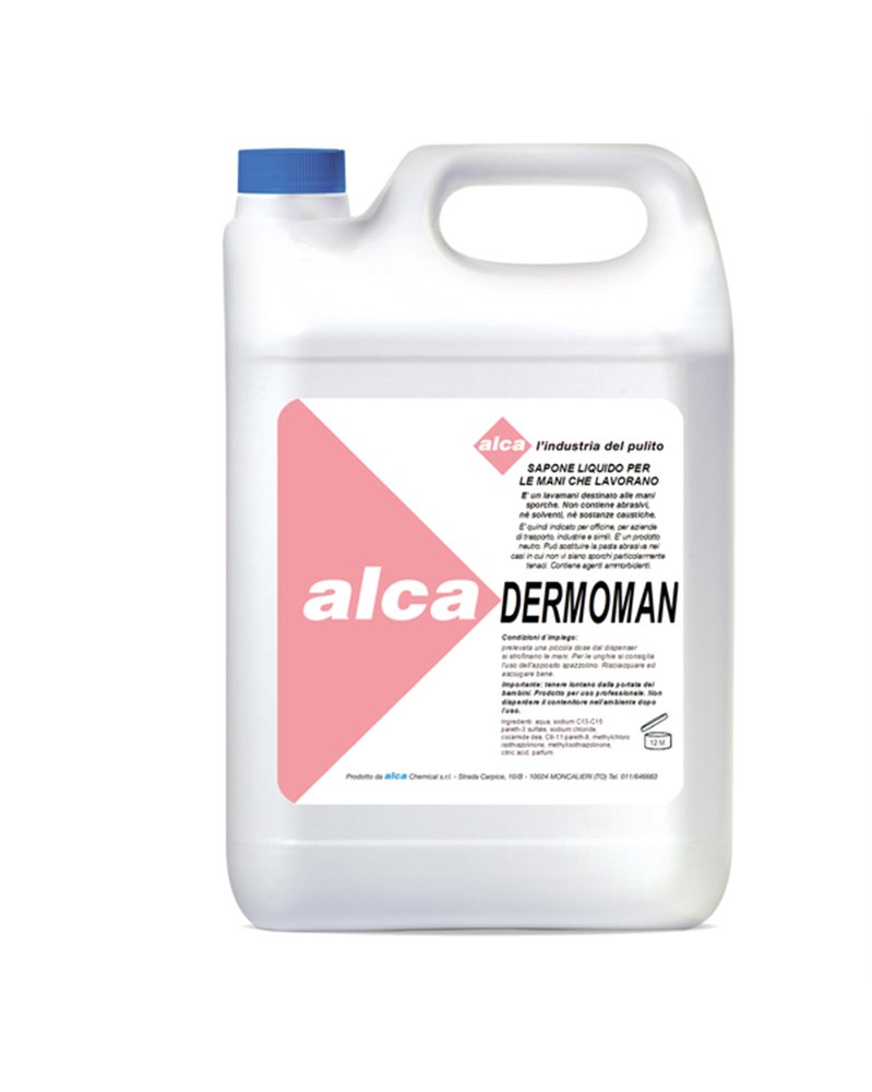 SAPONE LIQUIDO 5Lt per sporco medio DERMOMAN Alca SAPONE LIQUIDO 5Lt per sporco medio DERMOMAN Alca