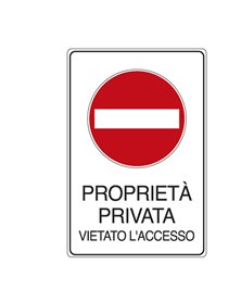 CARTELLO ALLUMINIO 30x20cm 'PROPRIETA' PRIVATA VIETATO L'ACCESSO'