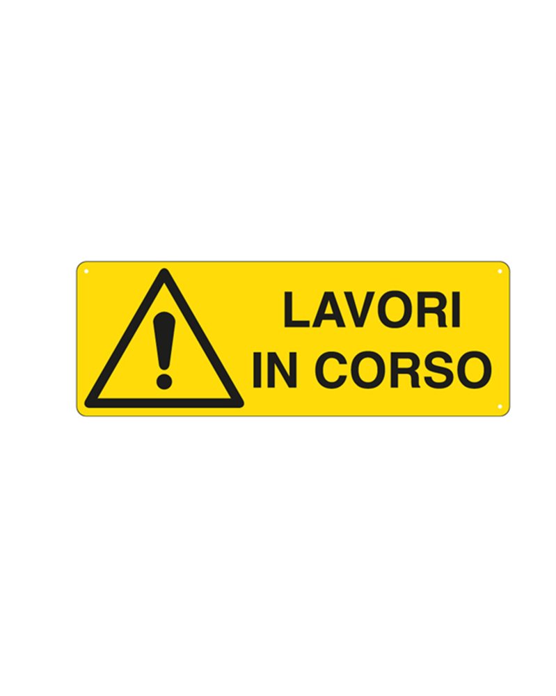 CARTELLO ALLUMINIO 35x12,5cm 'LAVORI IN CORSO' CARTELLO ALLUMINIO 35x12,5cm 'LAVORI IN CORSO'