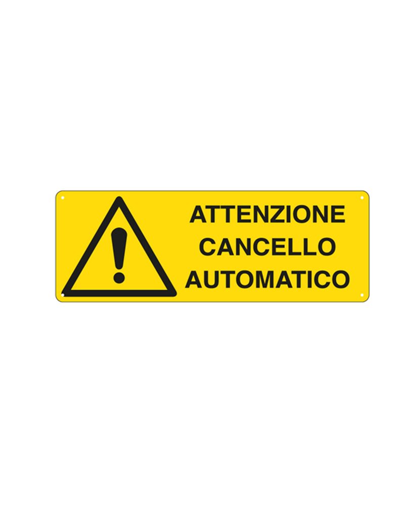 CARTELLO ALLUMINIO 35x12,5cm 'ATTENZIONE CANCELLO AUTOMATICO' CARTELLO ALLUMINIO 35x12,5cm 'ATTENZIONE CANCELLO AUTOMATICO'