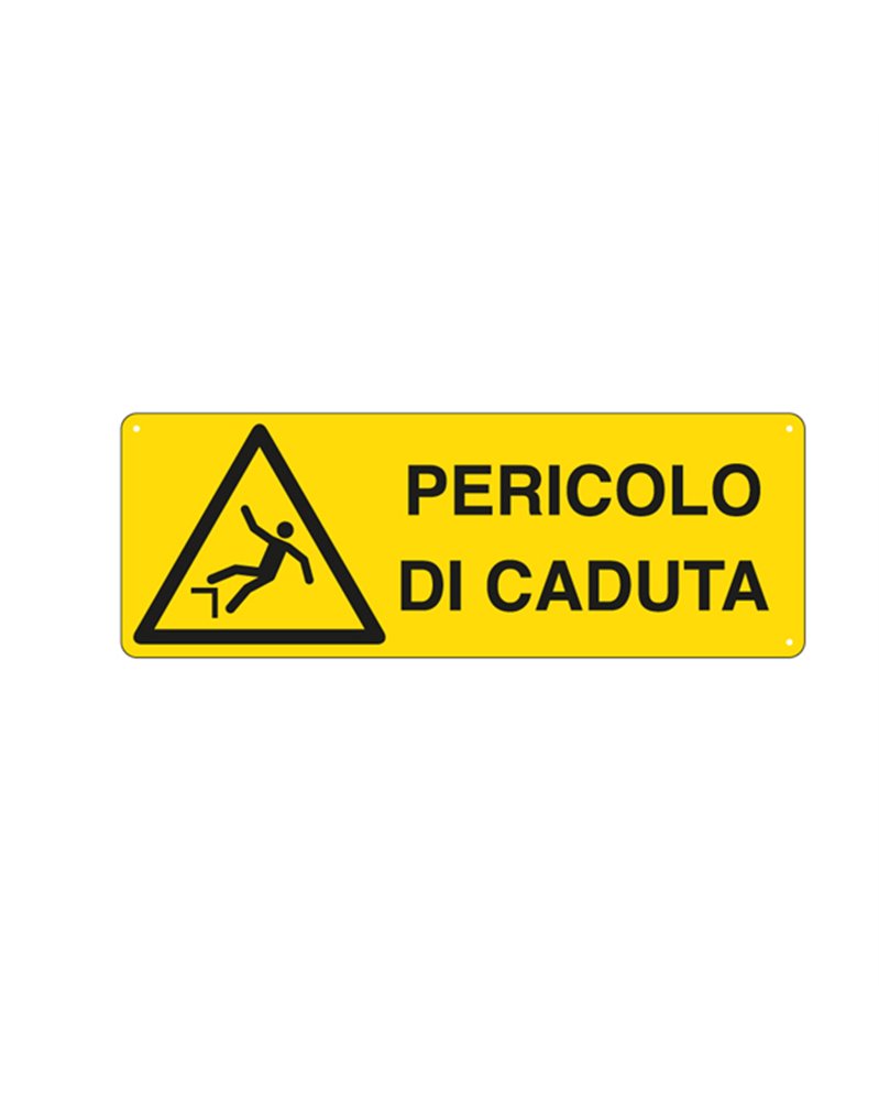 CARTELLO ALLUMINIO 35x12,5cm 'PERICOLO DI CADUTA' CARTELLO ALLUMINIO 35x12,5cm 'PERICOLO DI CADUTA'